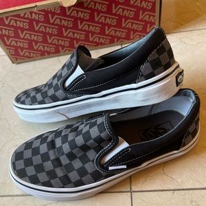 VANS Black/Pewter Checkerboard Classic Slip-On